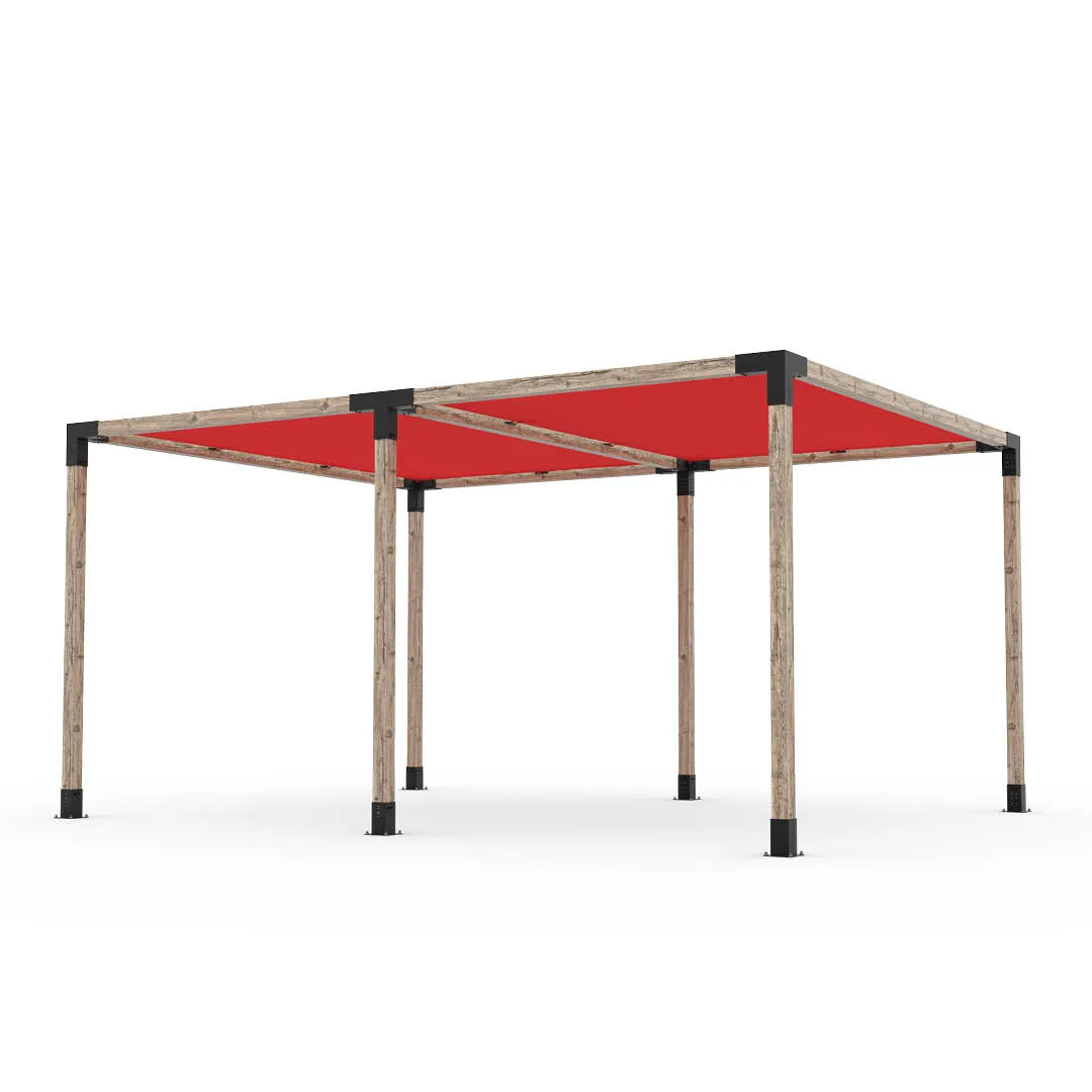 Double Pergola Kit with 2 SHADE SAILS for 4x4 Wood Posts