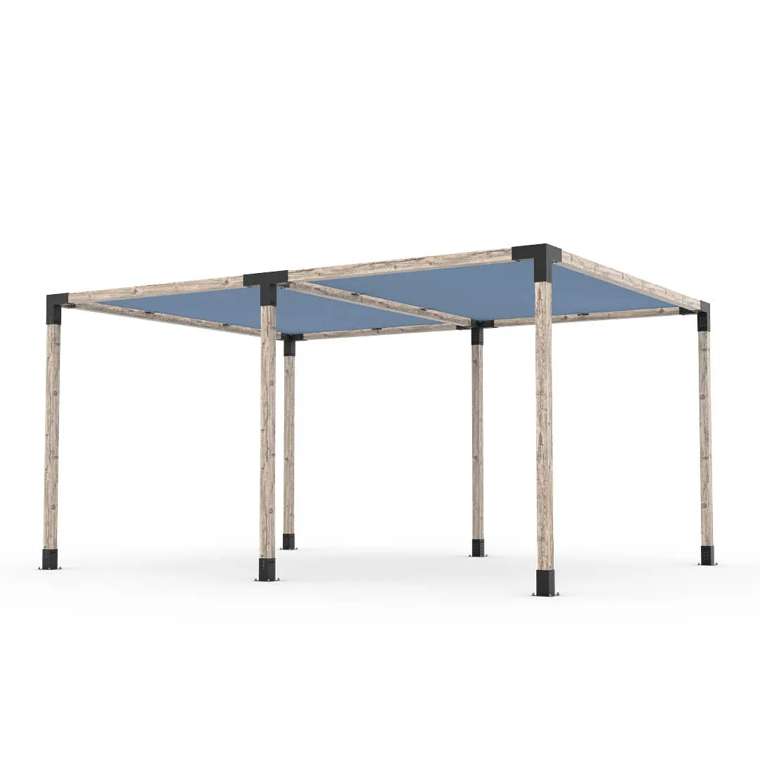 Double Pergola Kit with 2 SHADE SAILS for 4x4 Wood Posts