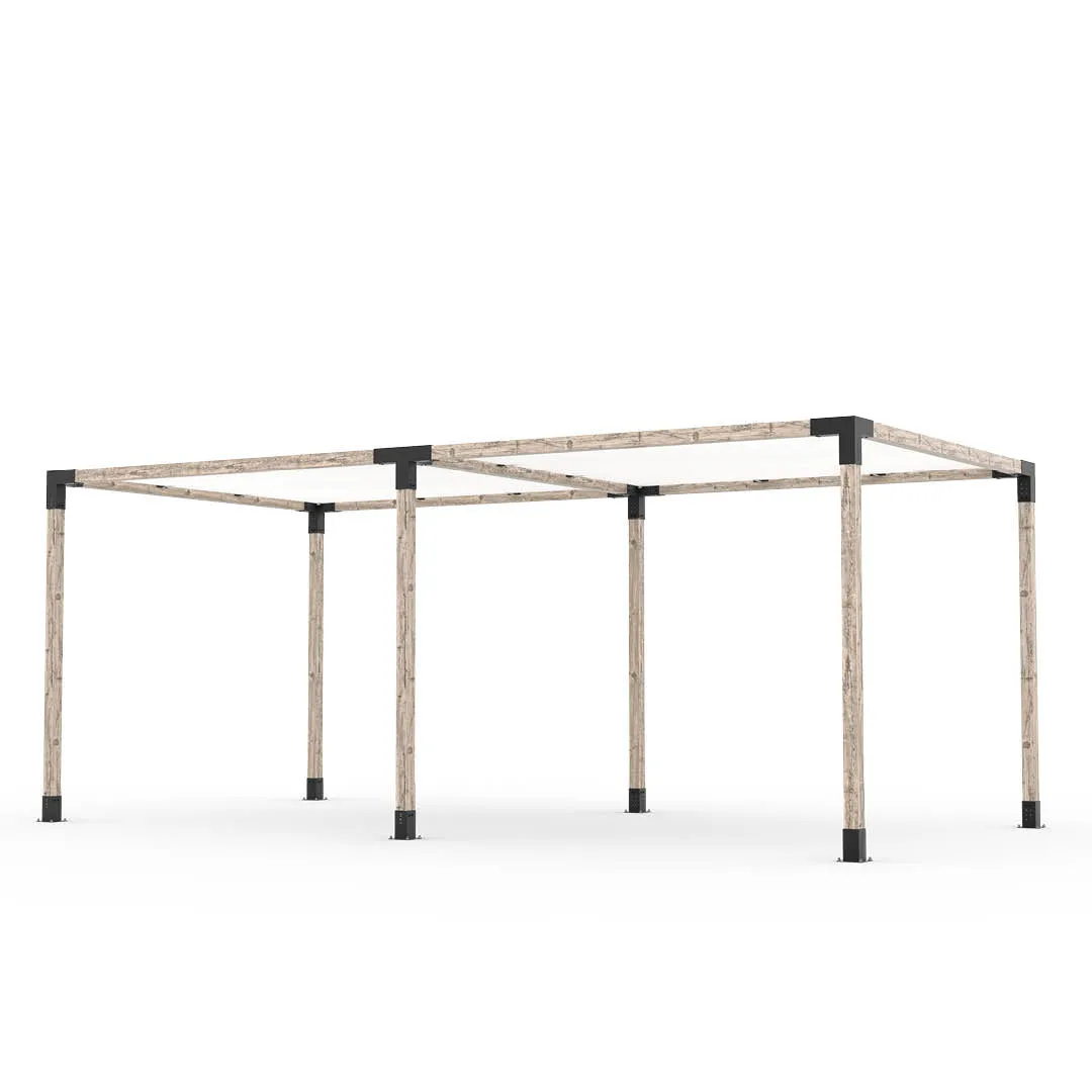 Double Pergola Kit with 2 SHADE SAILS for 4x4 Wood Posts