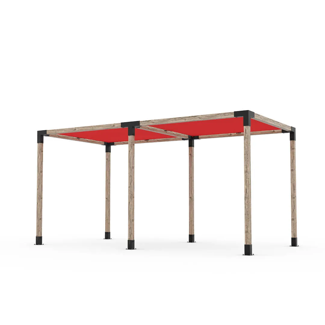 Double Pergola Kit with 2 SHADE SAILS for 4x4 Wood Posts