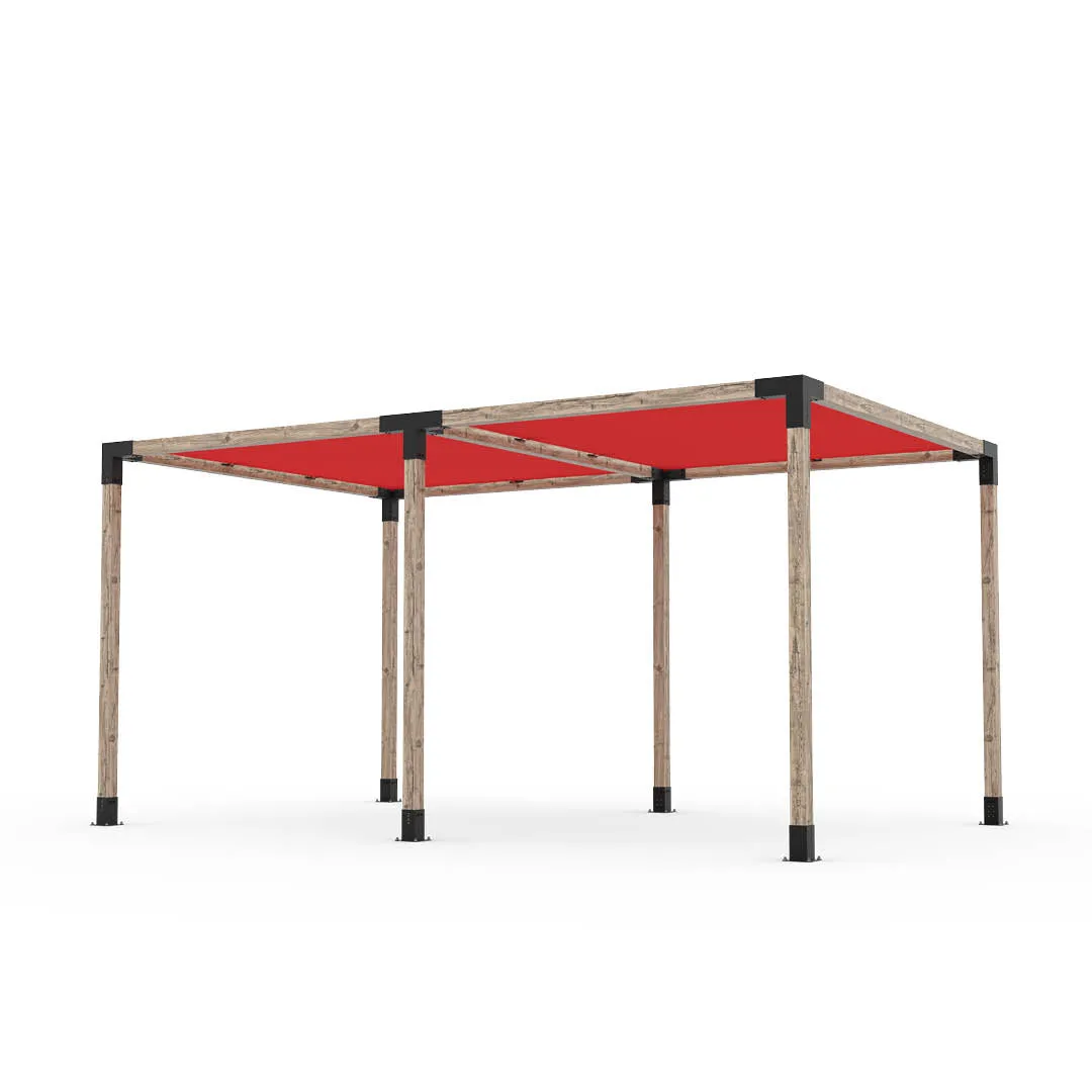 Double Pergola Kit with 2 SHADE SAILS for 4x4 Wood Posts