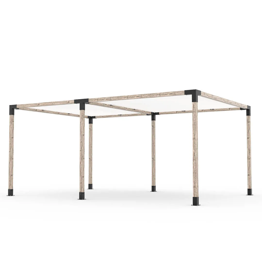 Double Pergola Kit with 2 SHADE SAILS for 4x4 Wood Posts