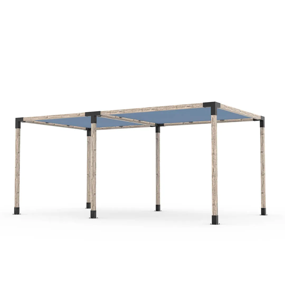 Double Pergola Kit with 2 SHADE SAILS for 4x4 Wood Posts