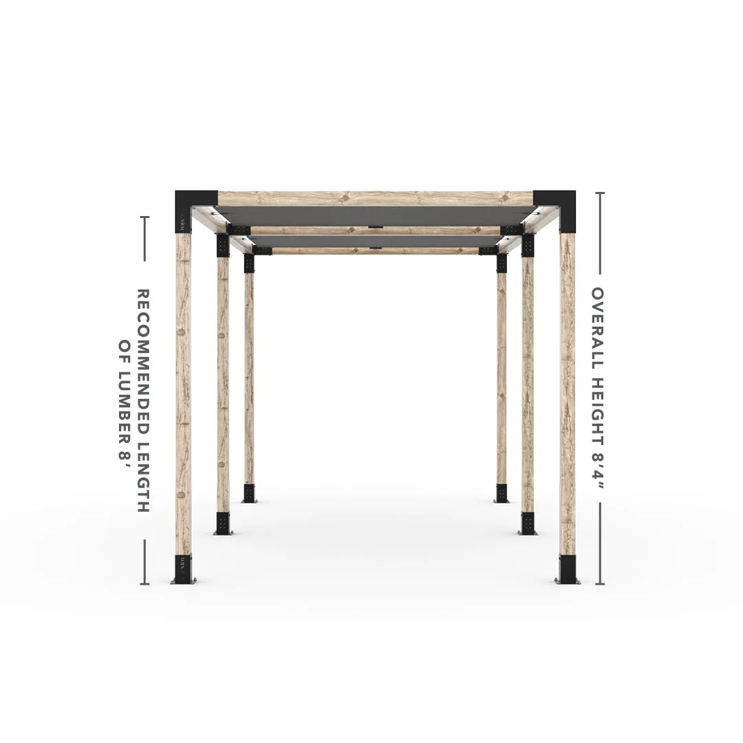 Double Pergola Kit with 2 SHADE SAILS for 4x4 Wood Posts