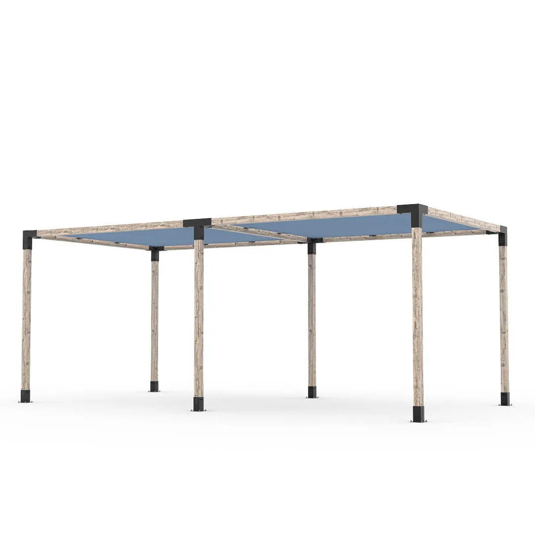 Double Pergola Kit with 2 SHADE SAILS for 4x4 Wood Posts