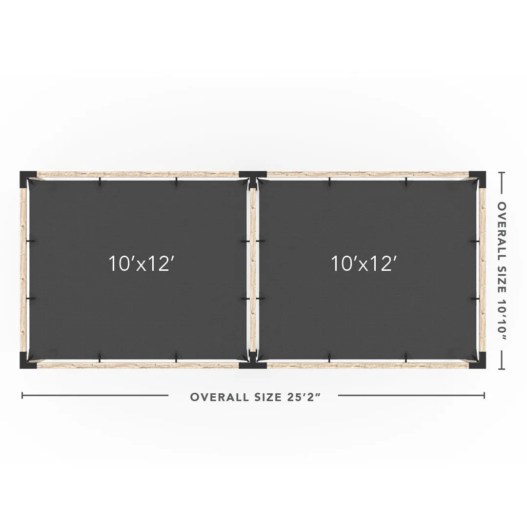 Double Pergola Kit with 2 SHADE SAILS for 4x4 Wood Posts