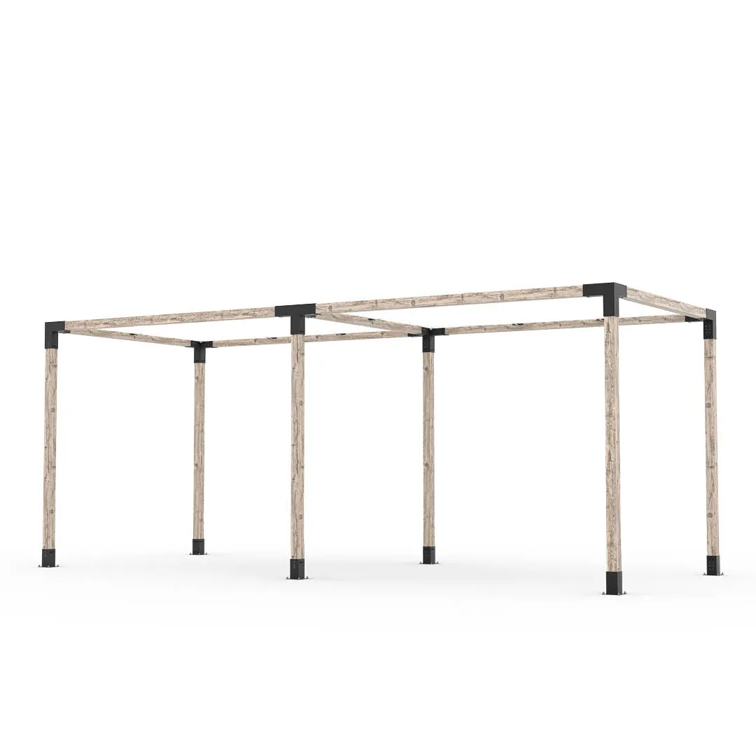 Double Pergola Kit with 2 SHADE SAILS for 4x4 Wood Posts