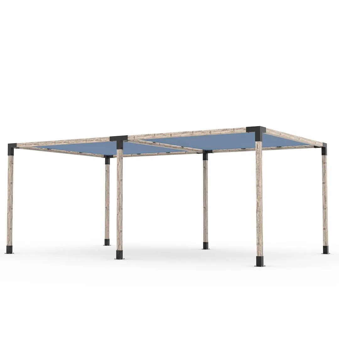 Double Pergola Kit with 2 SHADE SAILS for 4x4 Wood Posts