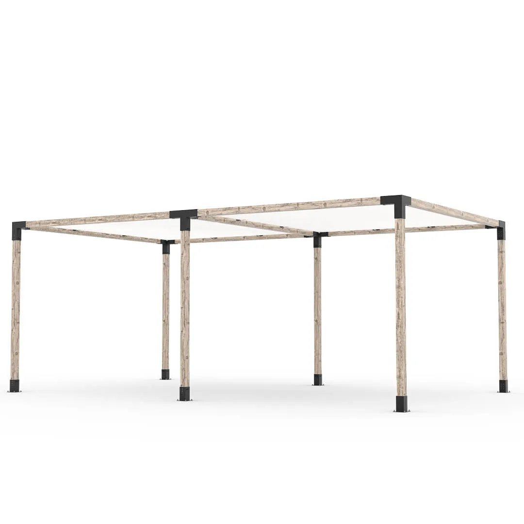 Double Pergola Kit with 2 SHADE SAILS for 4x4 Wood Posts