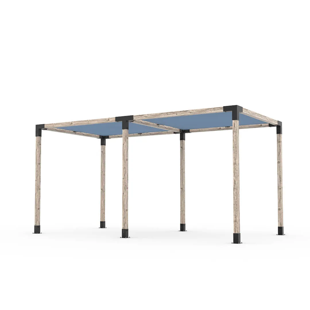 Double Pergola Kit with 2 SHADE SAILS for 4x4 Wood Posts