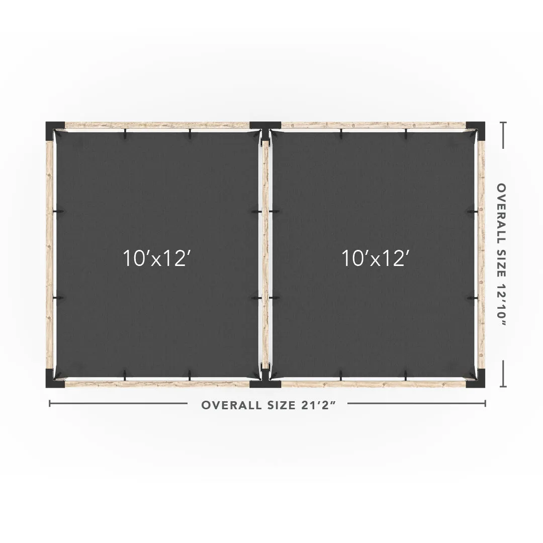 Double Pergola Kit with 2 SHADE SAILS for 4x4 Wood Posts