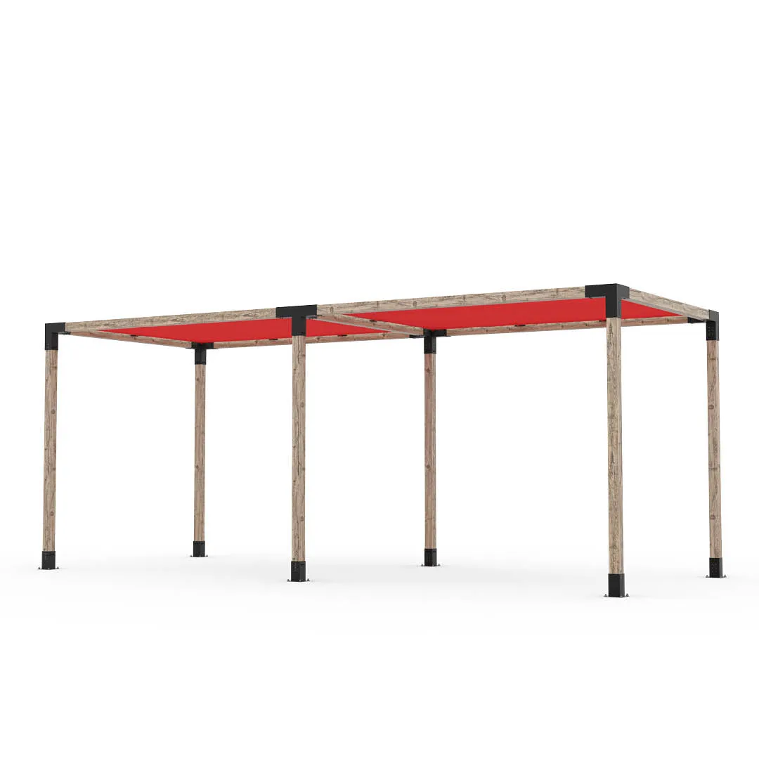 Double Pergola Kit with 2 SHADE SAILS for 4x4 Wood Posts