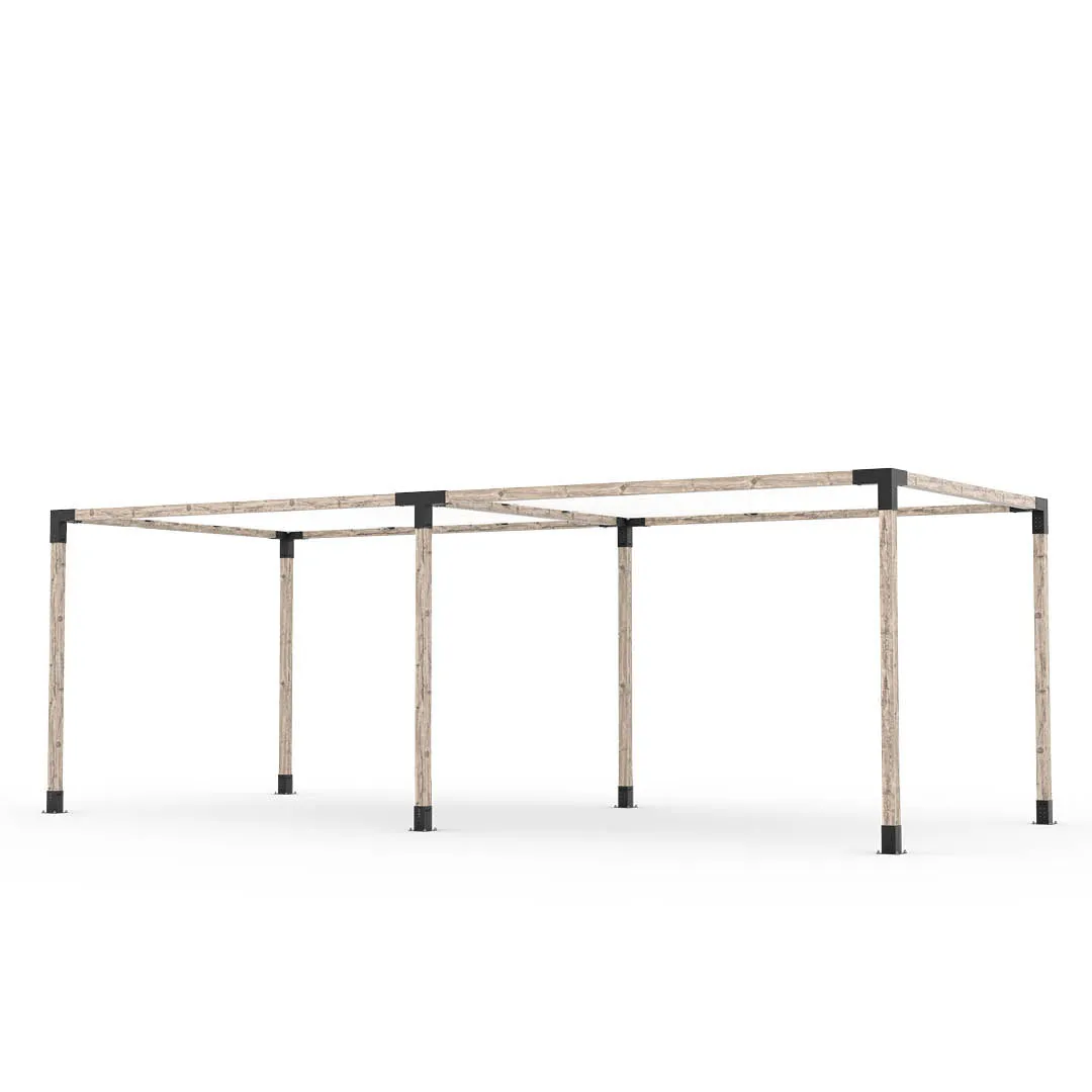 Double Pergola Kit with 2 SHADE SAILS for 4x4 Wood Posts
