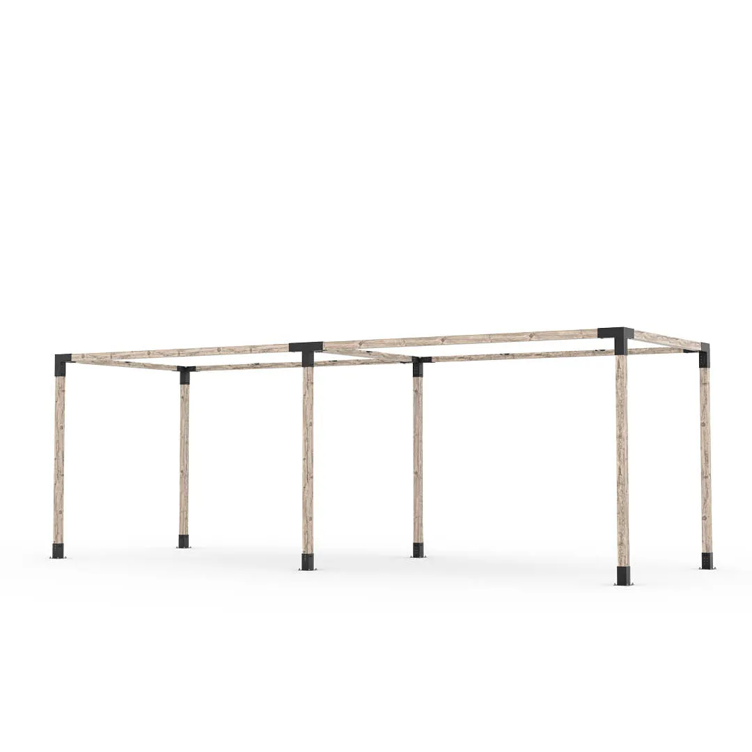 Double Pergola Kit with 2 SHADE SAILS for 4x4 Wood Posts