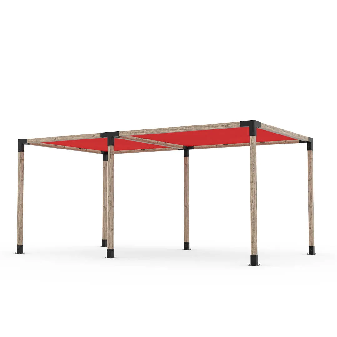 Double Pergola Kit with 2 SHADE SAILS for 4x4 Wood Posts