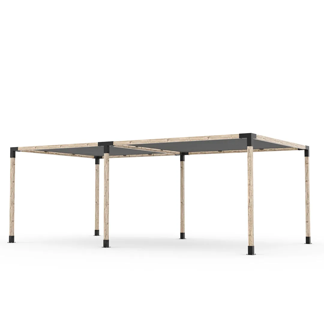 Double Pergola Kit with 2 SHADE SAILS for 4x4 Wood Posts