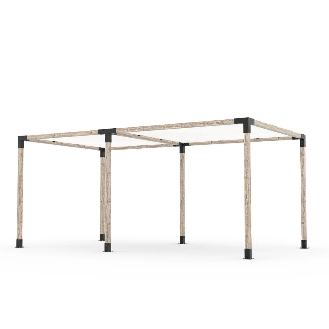 Double Pergola Kit with 2 SHADE SAILS for 4x4 Wood Posts