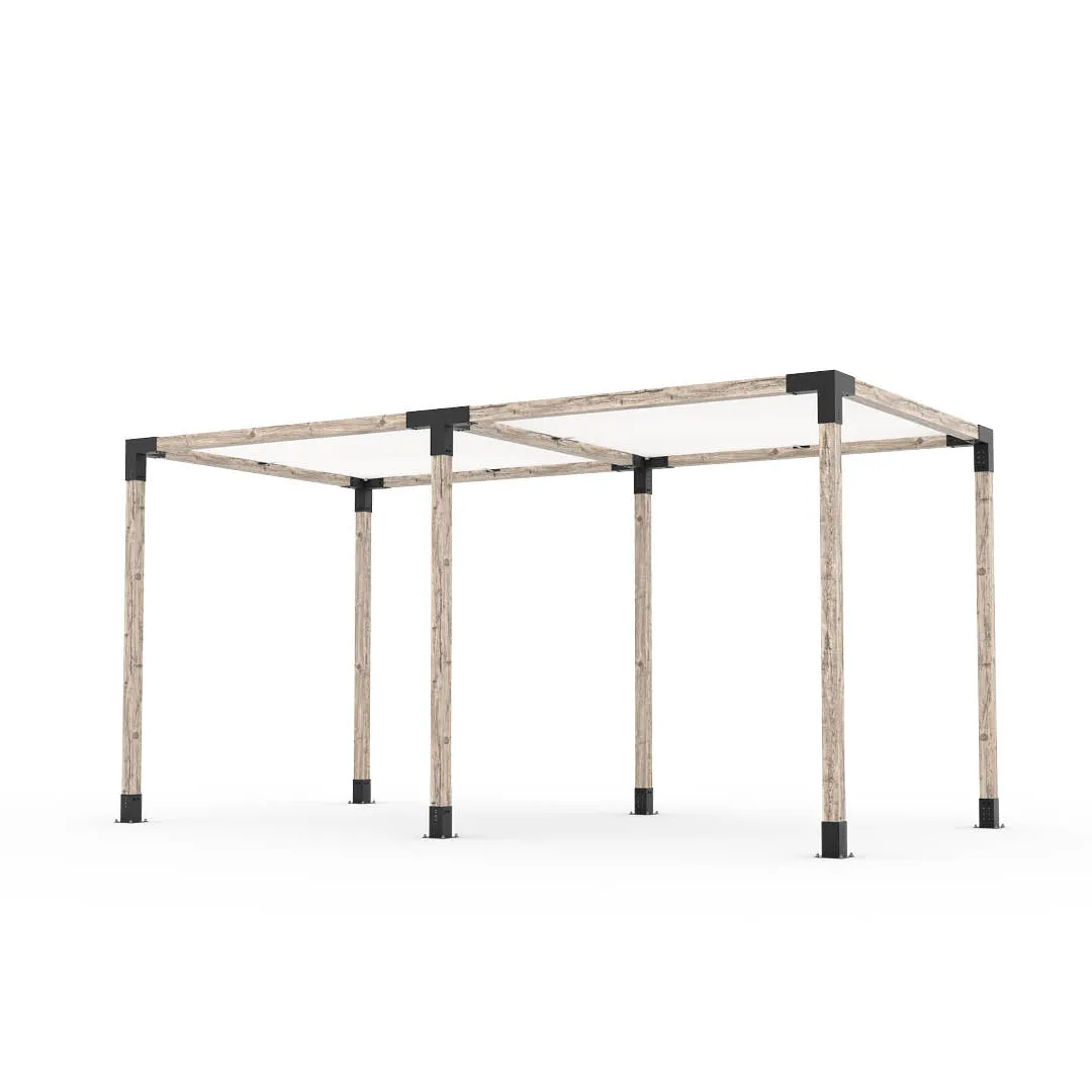 Double Pergola Kit with 2 SHADE SAILS for 4x4 Wood Posts