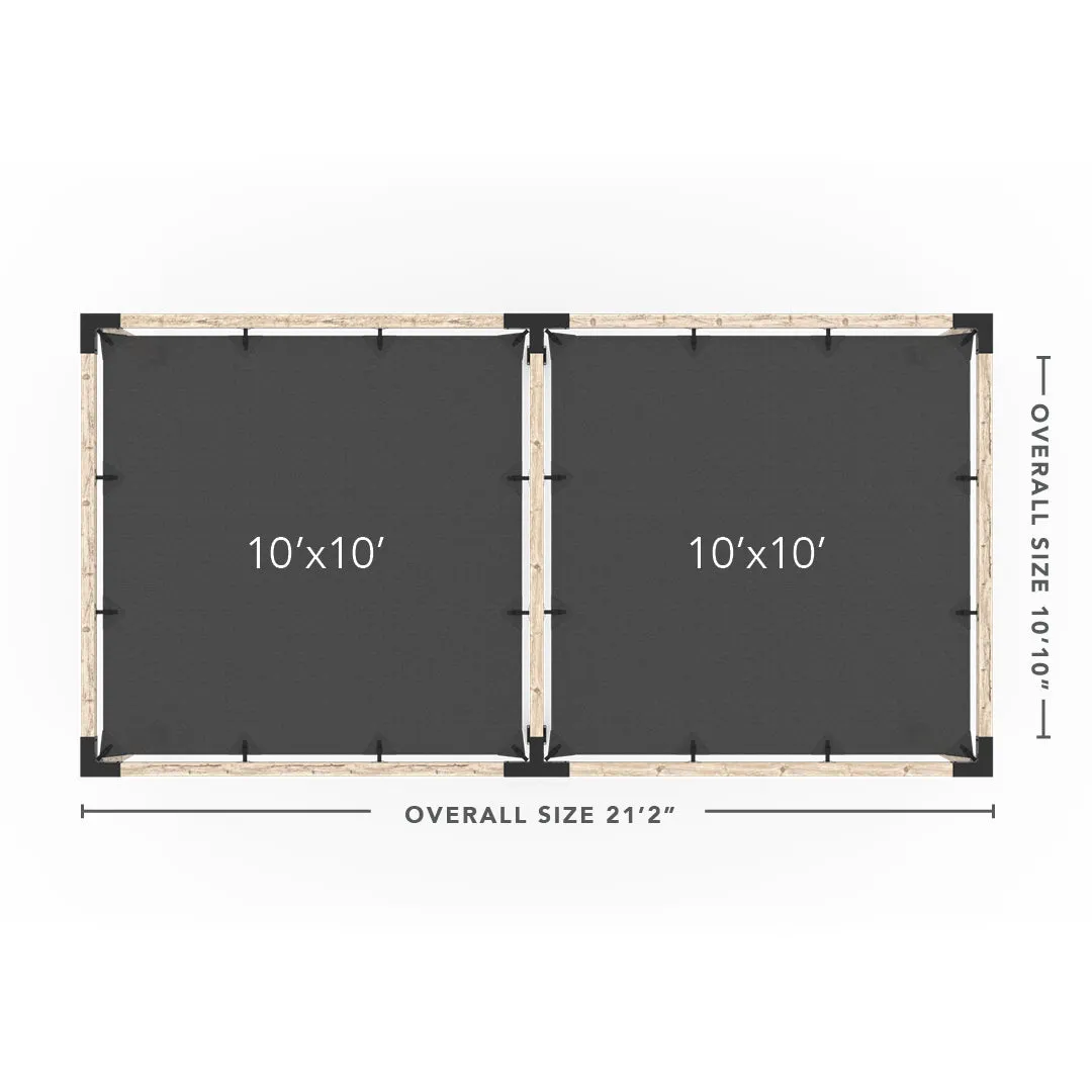 Double Pergola Kit with 2 SHADE SAILS for 4x4 Wood Posts