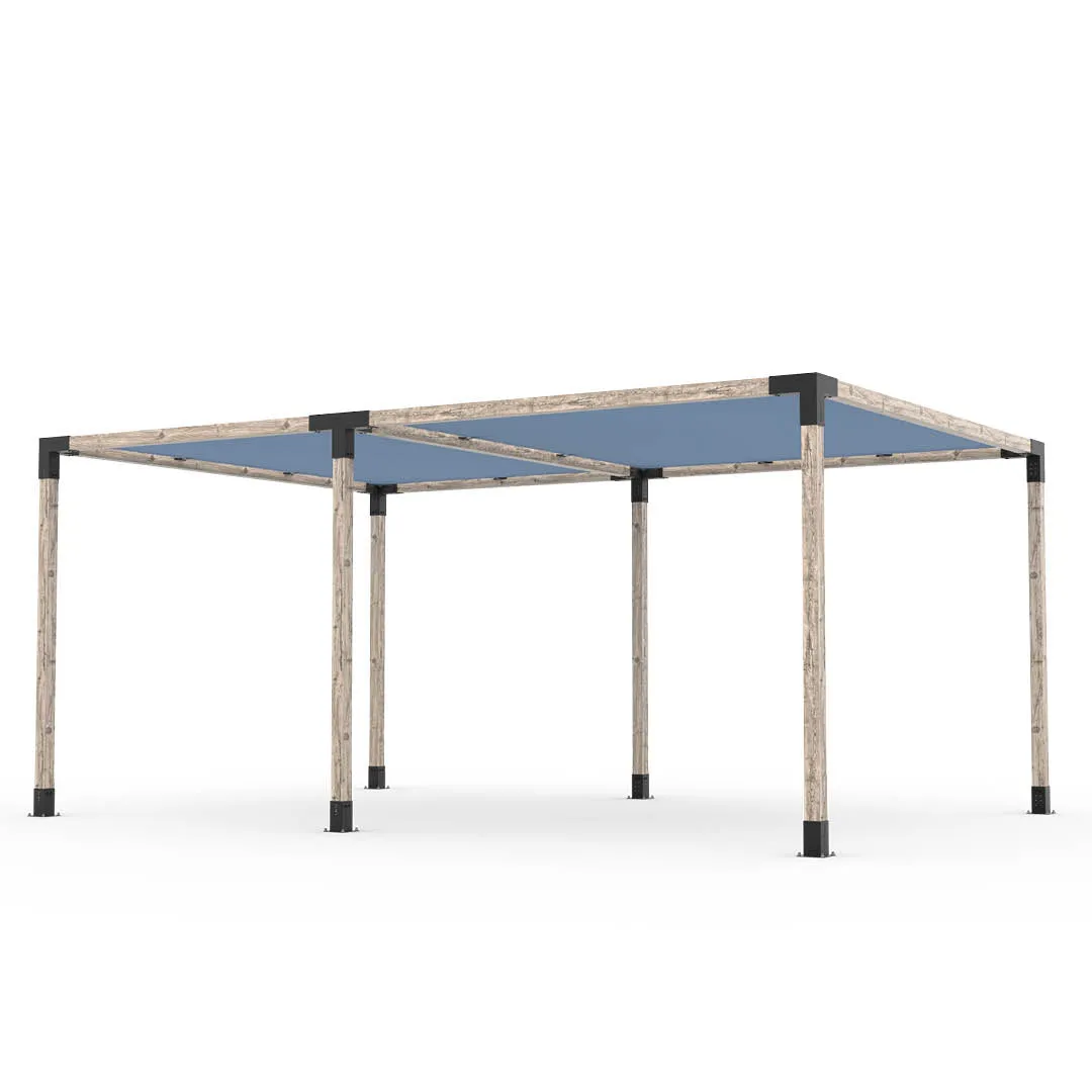 Double Pergola Kit with 2 SHADE SAILS for 4x4 Wood Posts