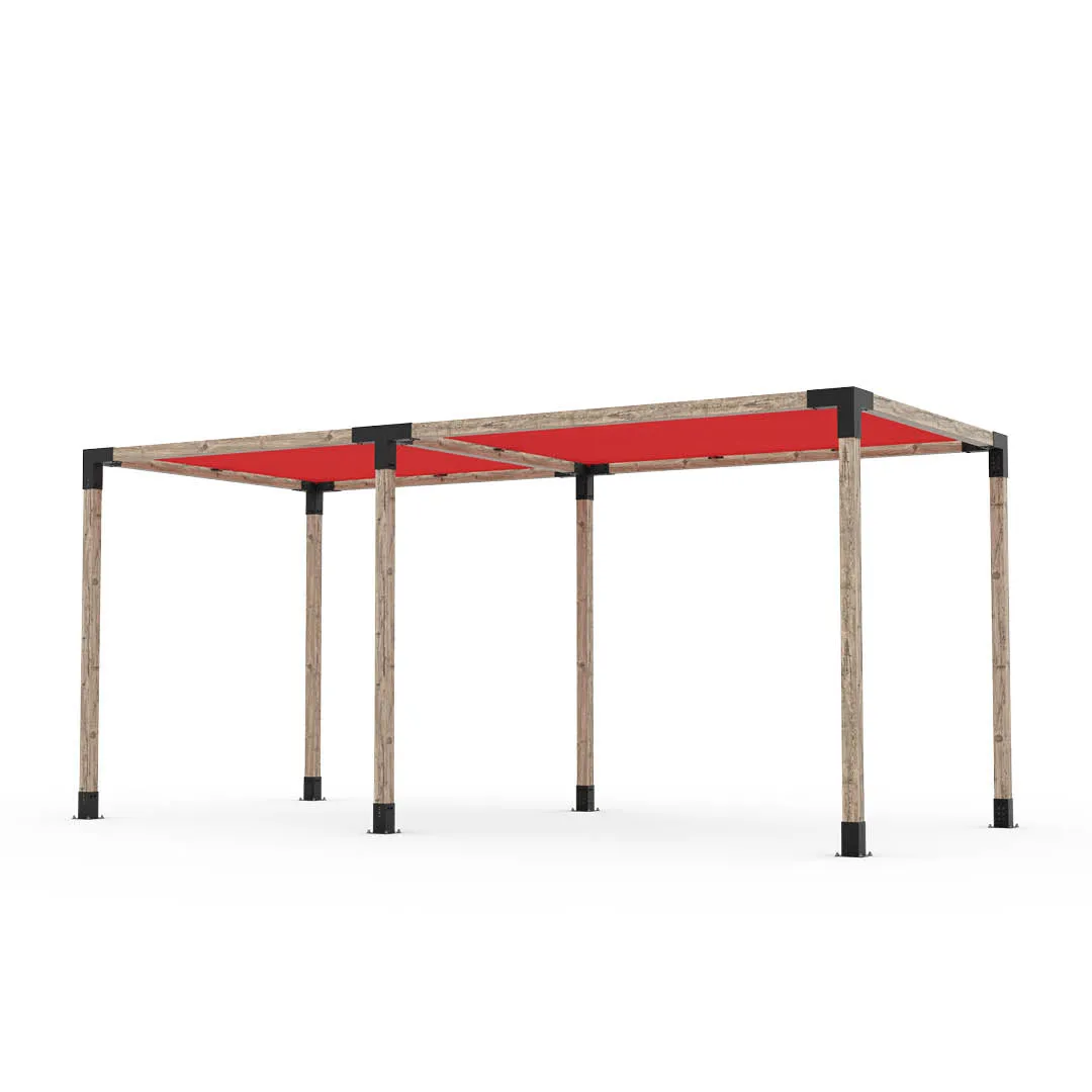 Double Pergola Kit with 2 SHADE SAILS for 4x4 Wood Posts