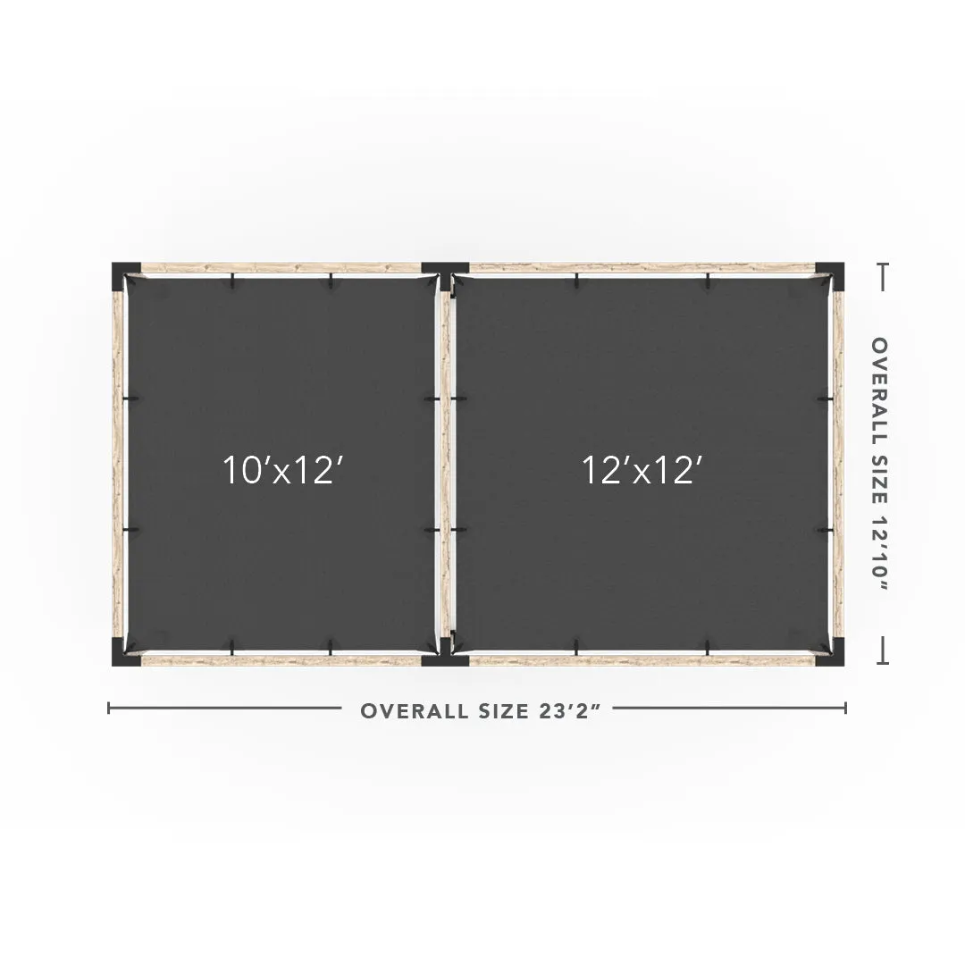 Double Pergola Kit with 2 SHADE SAILS for 4x4 Wood Posts