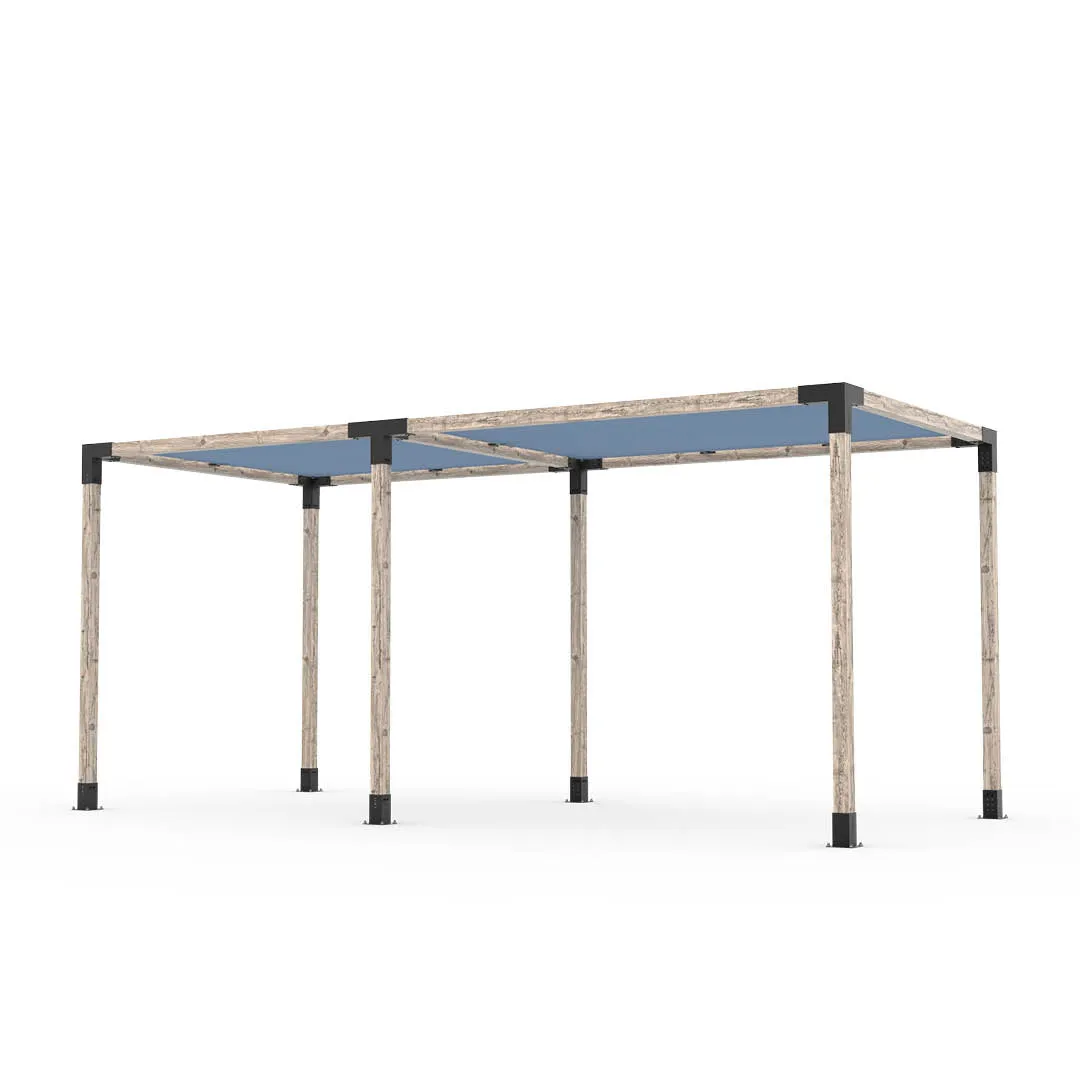 Double Pergola Kit with 2 SHADE SAILS for 4x4 Wood Posts