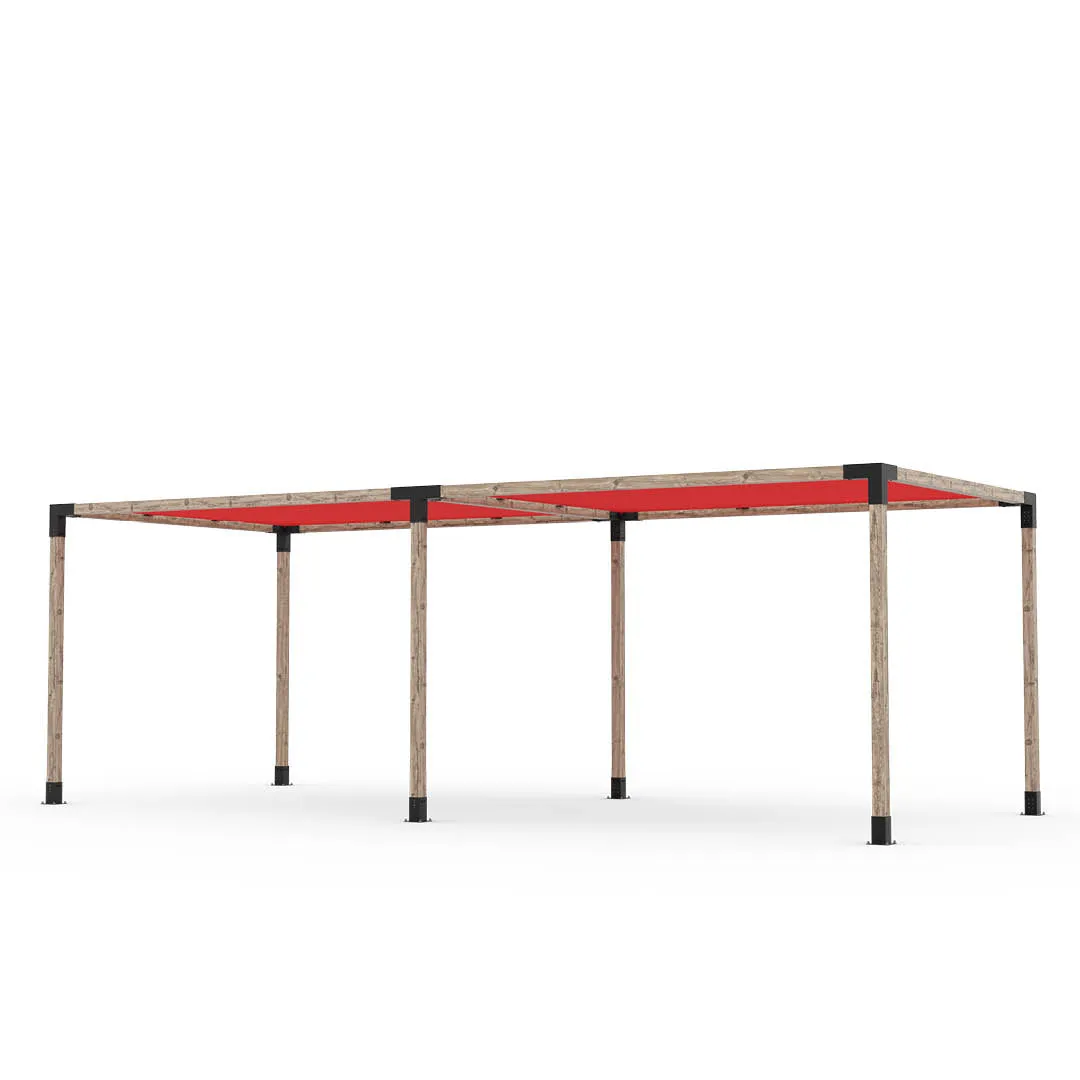 Double Pergola Kit with 2 SHADE SAILS for 4x4 Wood Posts