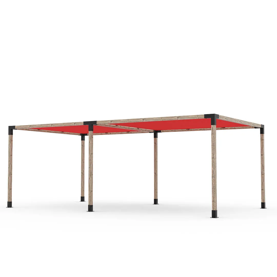 Double Pergola Kit with 2 SHADE SAILS for 4x4 Wood Posts