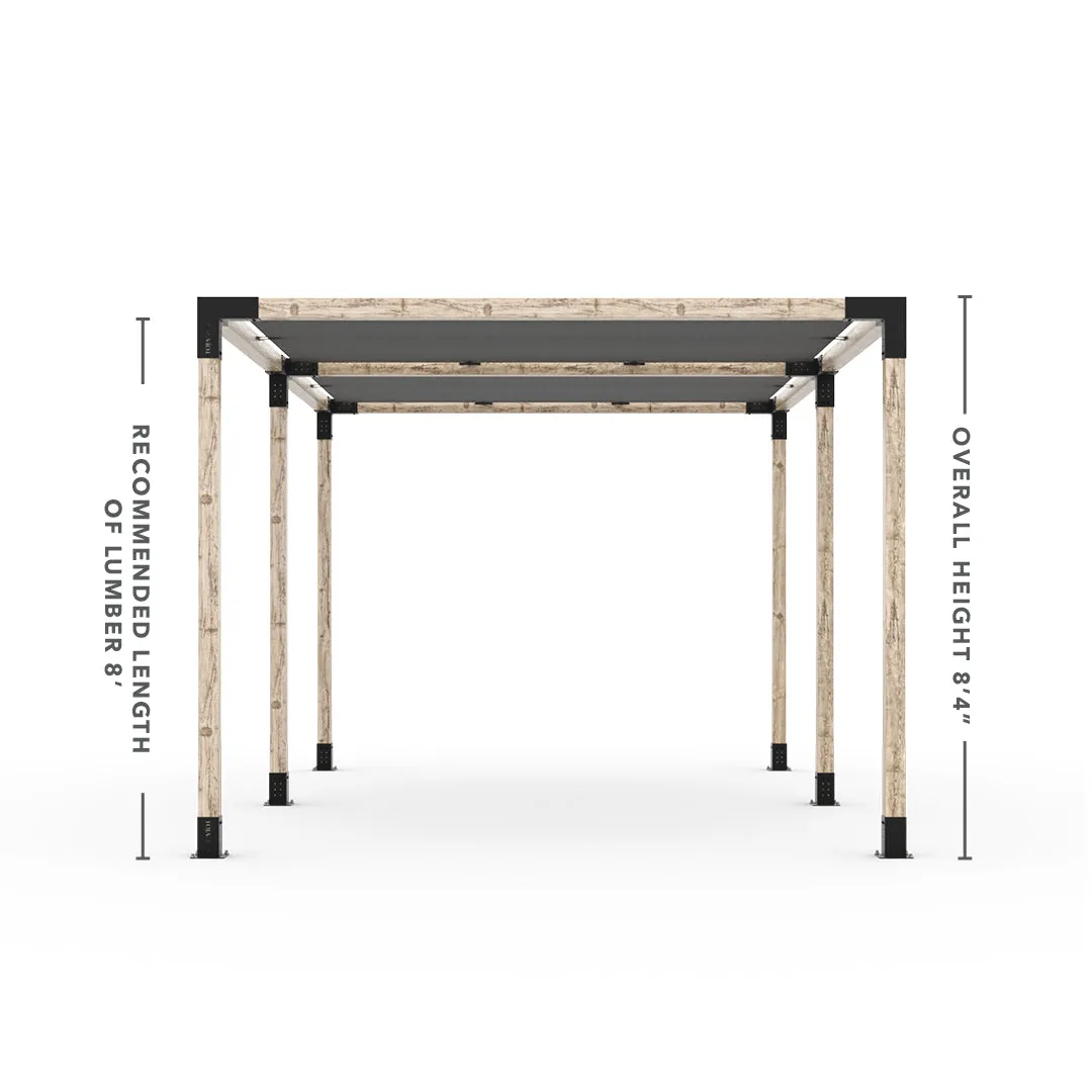 Double Pergola Kit with 2 SHADE SAILS for 4x4 Wood Posts