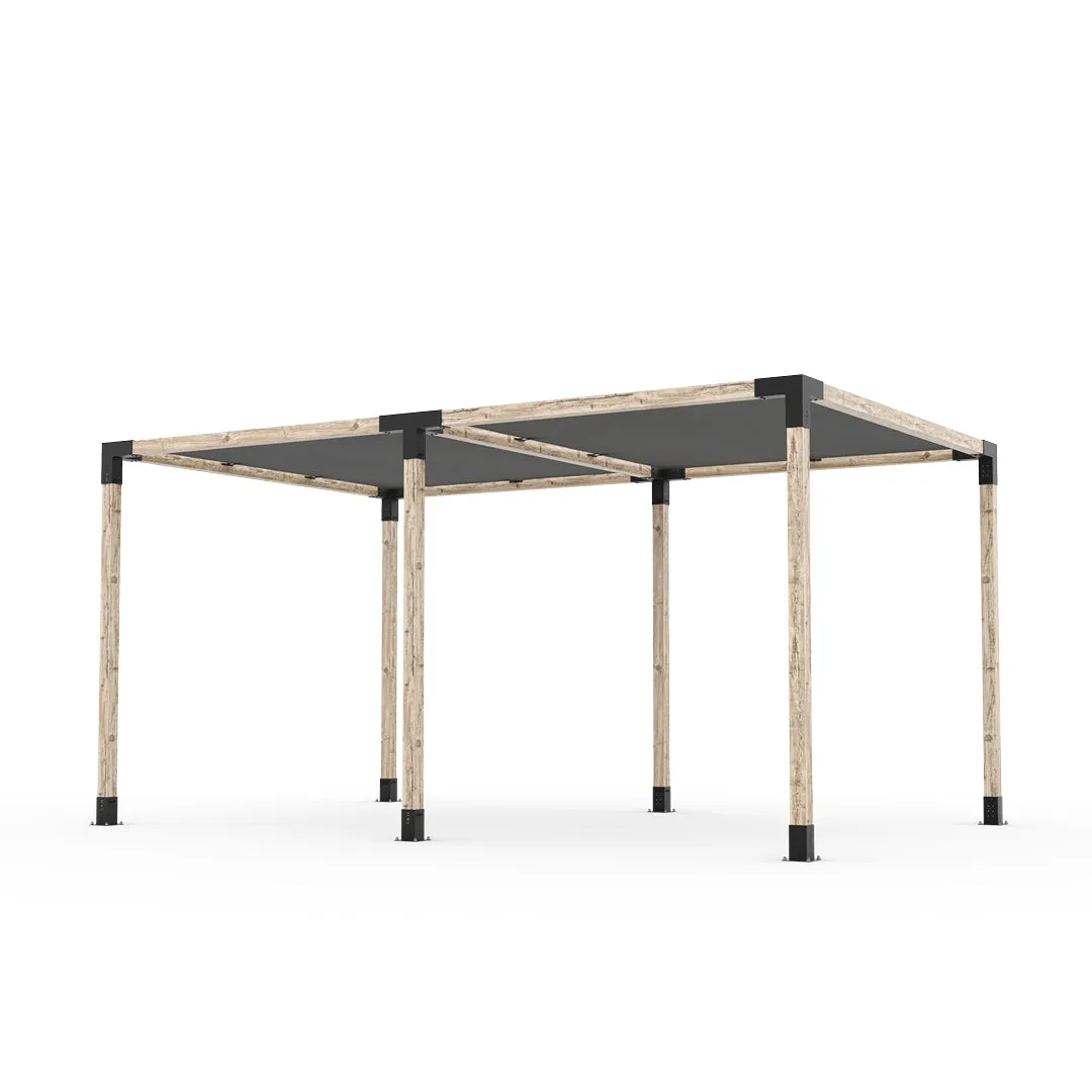 Double Pergola Kit with 2 SHADE SAILS for 4x4 Wood Posts