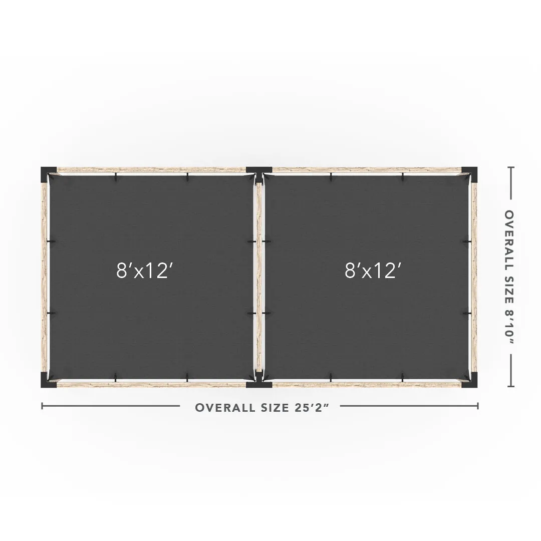 Double Pergola Kit with 2 SHADE SAILS for 4x4 Wood Posts