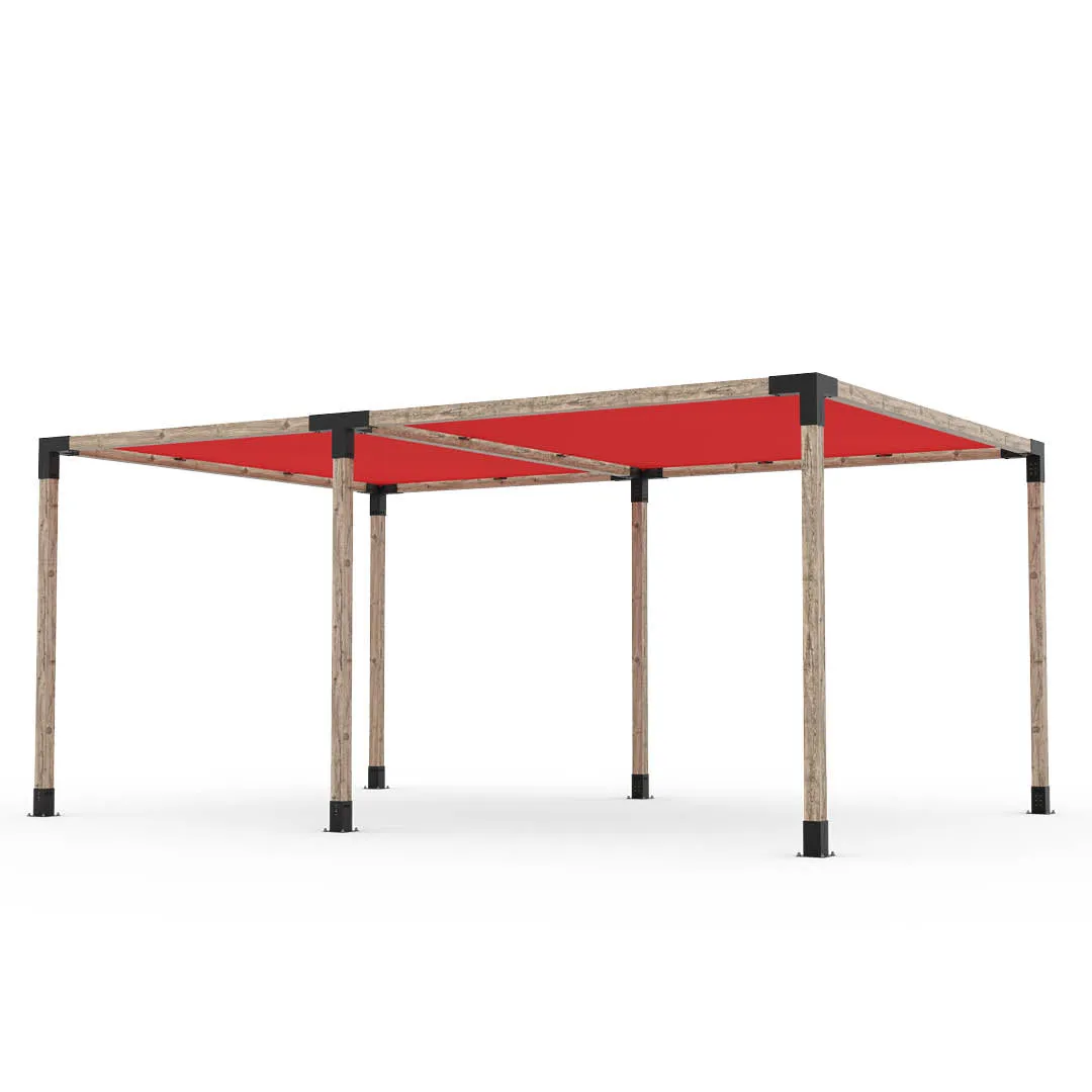 Double Pergola Kit with 2 SHADE SAILS for 4x4 Wood Posts