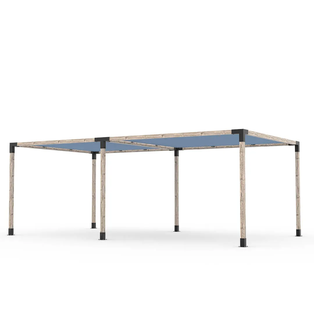 Double Pergola Kit with 2 SHADE SAILS for 4x4 Wood Posts