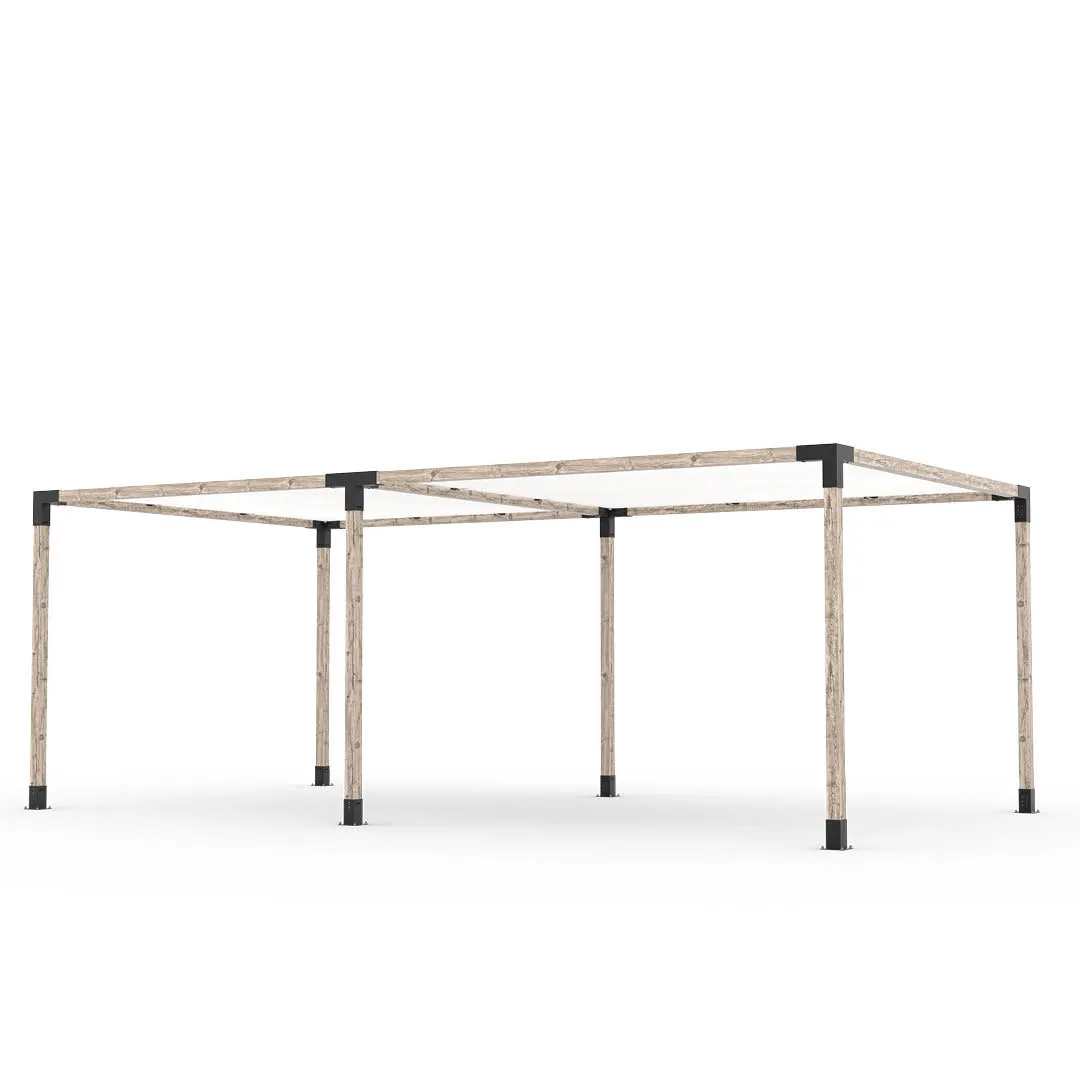 Double Pergola Kit with 2 SHADE SAILS for 4x4 Wood Posts