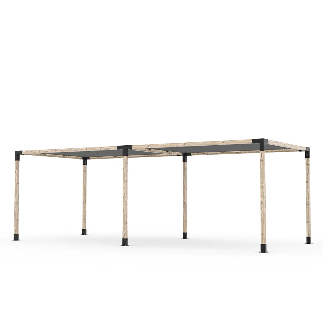 Double Pergola Kit with 2 SHADE SAILS for 4x4 Wood Posts