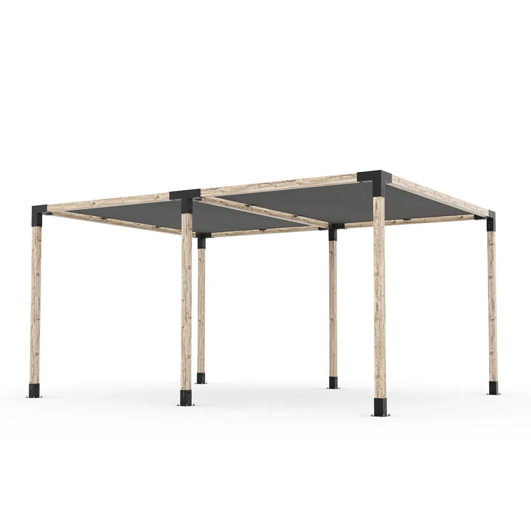 Double Pergola Kit with 2 SHADE SAILS for 4x4 Wood Posts