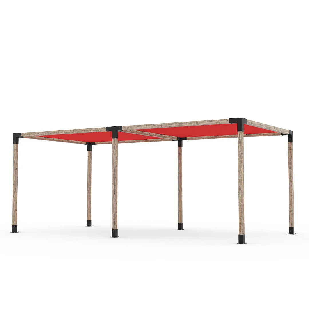 Double Pergola Kit with 2 SHADE SAILS for 4x4 Wood Posts