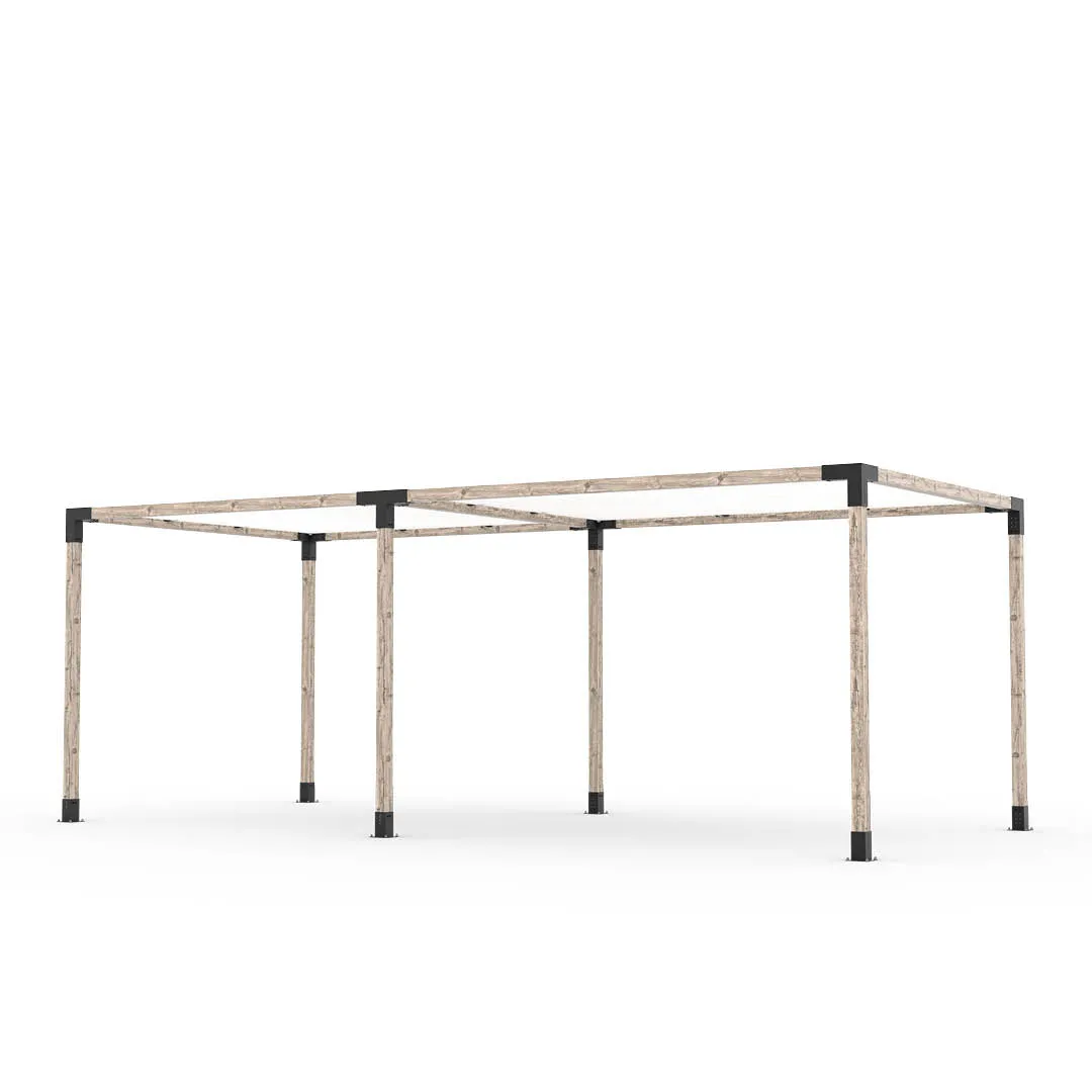 Double Pergola Kit with 2 SHADE SAILS for 4x4 Wood Posts