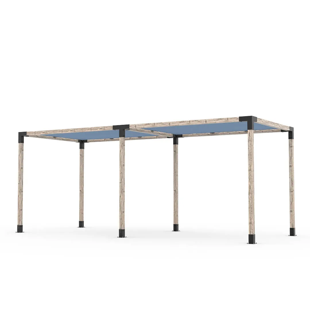 Double Pergola Kit with 2 SHADE SAILS for 4x4 Wood Posts