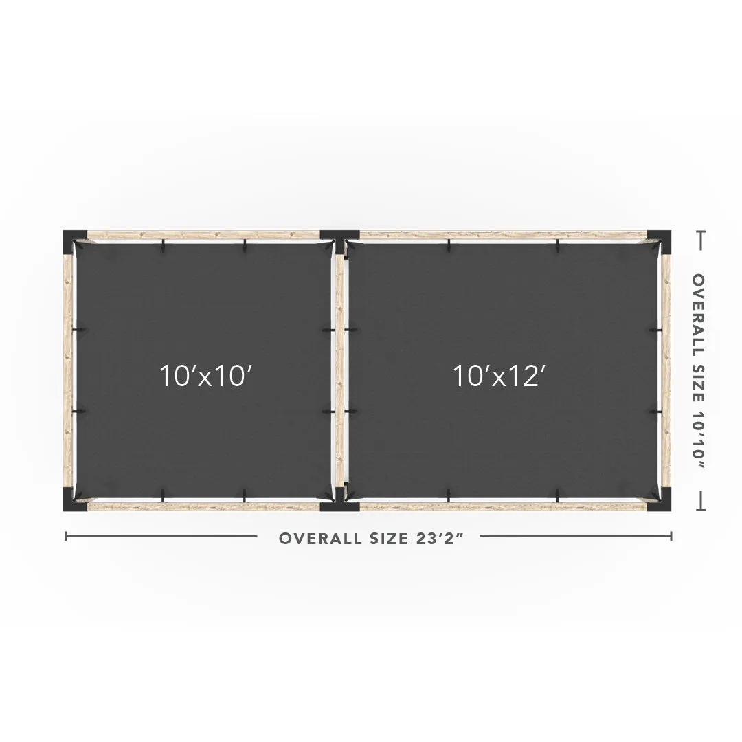 Double Pergola Kit with 2 SHADE SAILS for 4x4 Wood Posts