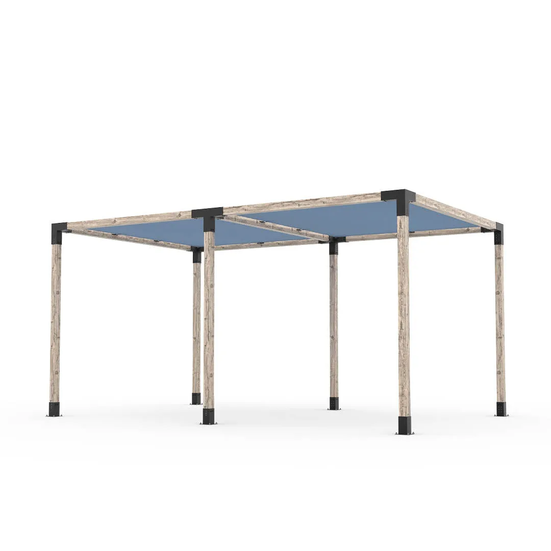 Double Pergola Kit with 2 SHADE SAILS for 4x4 Wood Posts