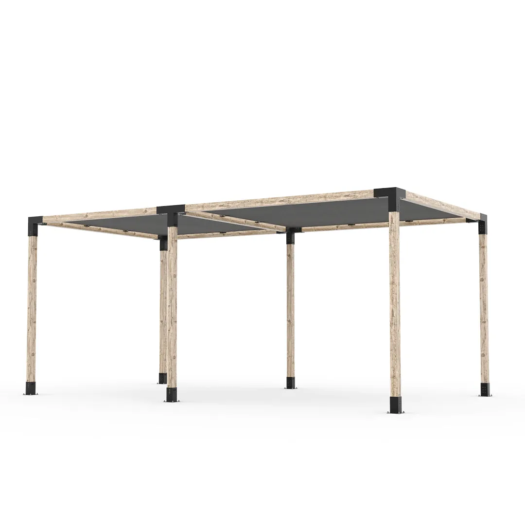 Double Pergola Kit with 2 SHADE SAILS for 4x4 Wood Posts