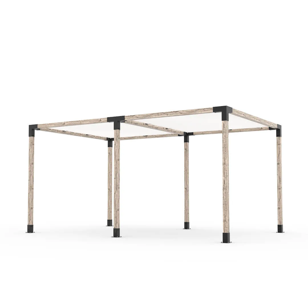 Double Pergola Kit with 2 SHADE SAILS for 4x4 Wood Posts