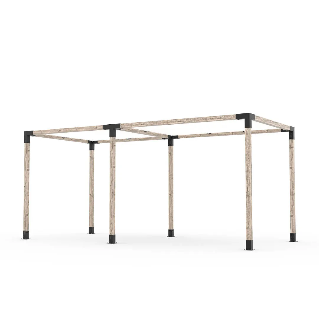 Double Pergola Kit with 2 SHADE SAILS for 4x4 Wood Posts
