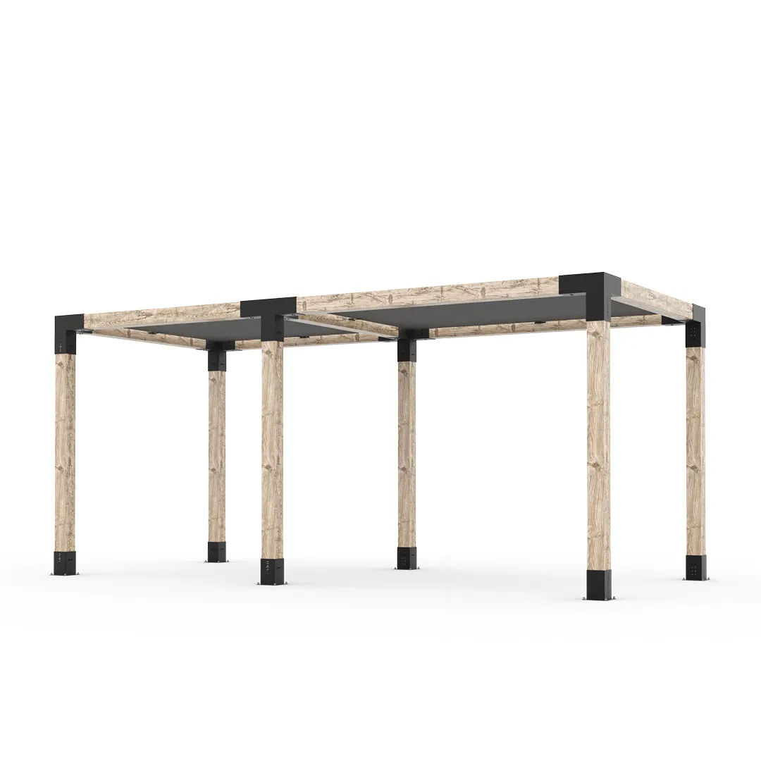 Double Pergola Kit with 2 SHADE SAILS for 6x6 Wood Posts
