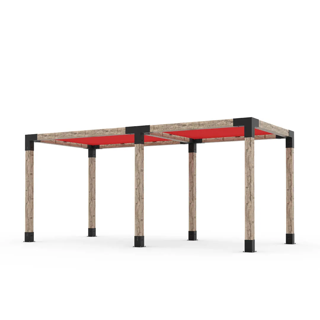 Double Pergola Kit with 2 SHADE SAILS for 6x6 Wood Posts