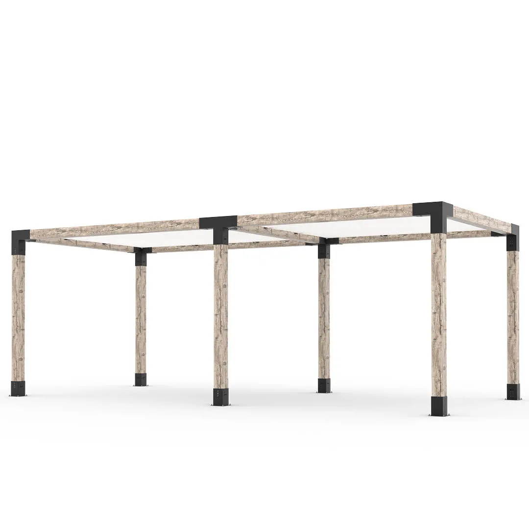 Double Pergola Kit with 2 SHADE SAILS for 6x6 Wood Posts