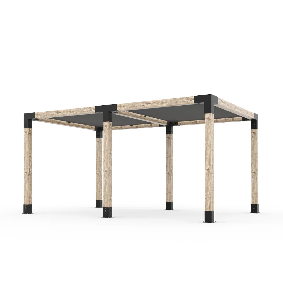 Double Pergola Kit with 2 SHADE SAILS for 6x6 Wood Posts