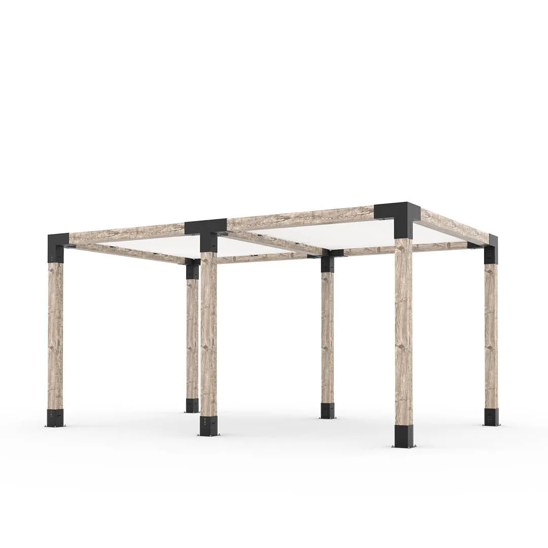 Double Pergola Kit with 2 SHADE SAILS for 6x6 Wood Posts